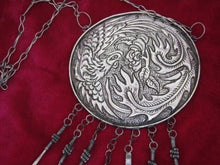 Load image into Gallery viewer, Tribal Chinese Phoenix Silver Pendant, Framed