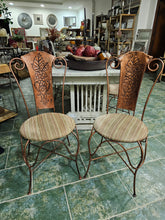 Load image into Gallery viewer, Vintage Ornate Copper Chairs