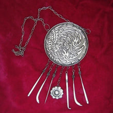 Load image into Gallery viewer, Tribal Chinese Phoenix Silver Pendant, Framed