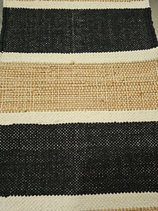 Sisal Table Runner in Black & Natural