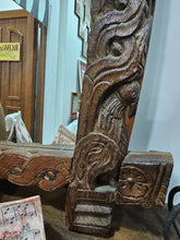 Load image into Gallery viewer, Vintage, Hand-carved Teak Mirror