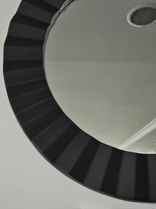 Custom Black Matte Metal Round Mirror