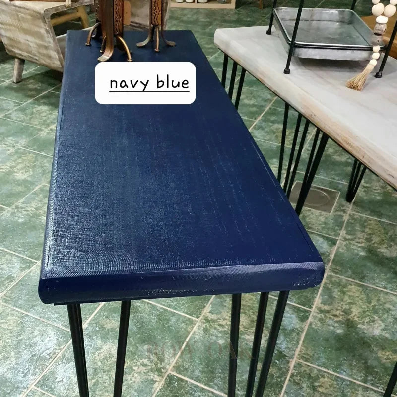 Scandi-Style Wood Console Table Navy Blue