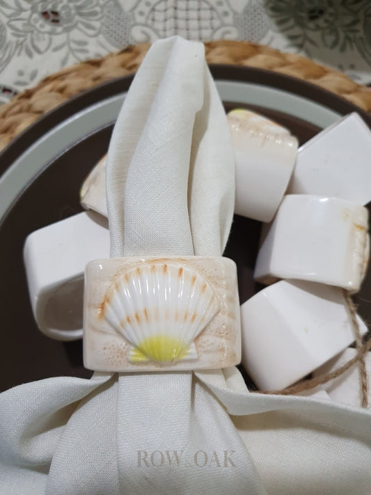 Seashell, Glass Napkin Rings - Row & Oak