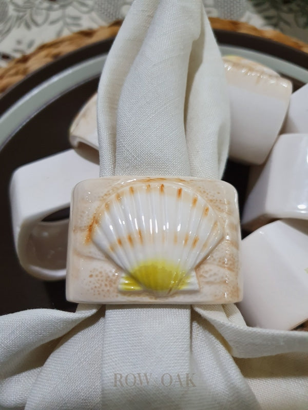 Seashell, Glass Napkin Rings - Row & Oak