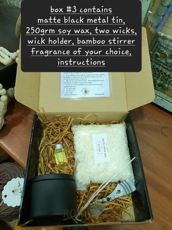 Soy Candle Making Kit #3 - Matte Black Tin