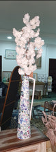 Load image into Gallery viewer, Tall Floral Ceramic Vase With Handle