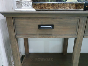 Taupe Birch Wood 2-Drawer Console - Row & Oak