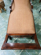 Load image into Gallery viewer, Teak &amp; Leather Chaise Longue