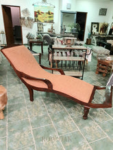 Load image into Gallery viewer, Teak &amp; Leather Chaise Longue