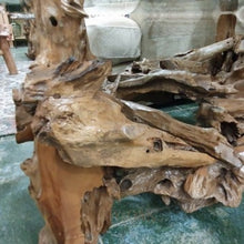 Load image into Gallery viewer, Teak Root Coffee Table With Glass Top