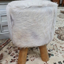 Load image into Gallery viewer, Teak Stool With Leather Upper - Short