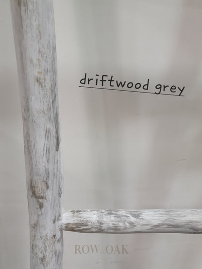 Teak Wood Display Ladder - Tall Driftwood Grey