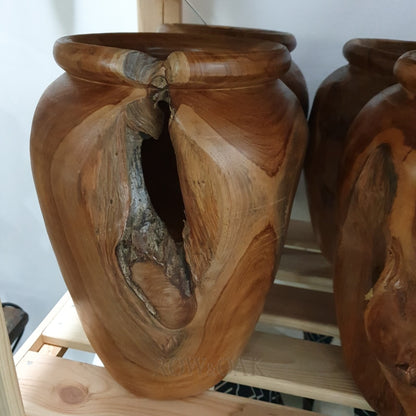 Teak Wood Vase - Medium