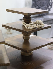 Load image into Gallery viewer, Three-Tier Wooden Server - Row &amp; Oak