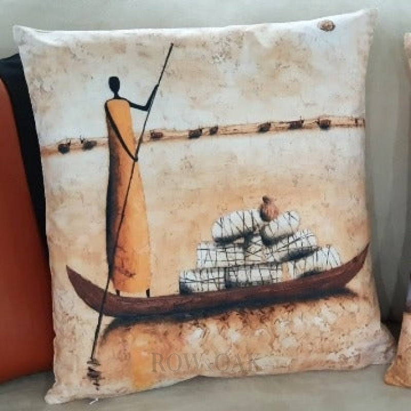 Tribal Art Cushions Delivery By Boat