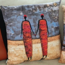 Load image into Gallery viewer, Tribal Art Cushions Two Friends