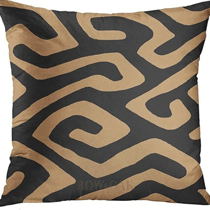 Tribal Kuba Inspired Cushions Black Taupe