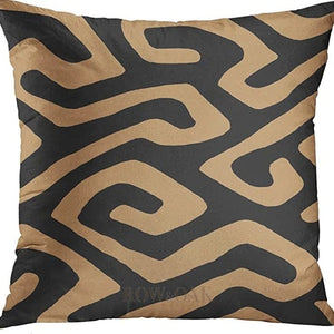 Tribal Kuba Inspired Cushions Black Taupe