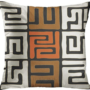 Tribal Kuba Inspired Cushions Giraffe Cream Brown