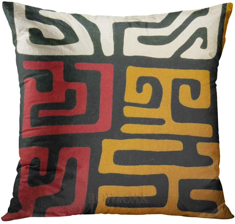 Tribal Kuba Inspired Cushions Giraffe Rust Gold