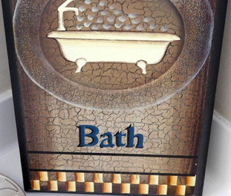 Vintage Country Bath Wood Sign - Row & Oak