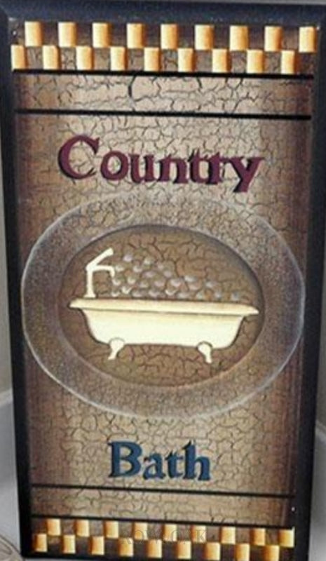 Vintage Country Bath Wood Sign - Row & Oak