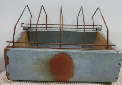 Vintage Galvanized Metal Plate Holder