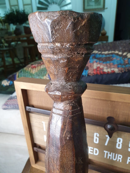 Vintage Indian Wooden Candleholder