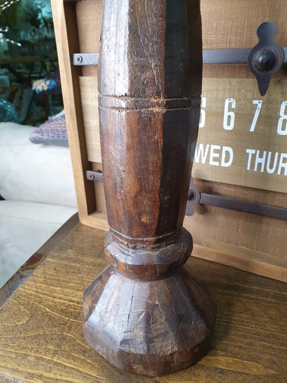 Vintage Indian Wooden Candleholder