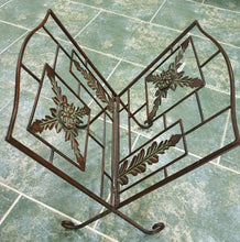 Load image into Gallery viewer, Vintage Iron Book Holder / Display - Row &amp; Oak
