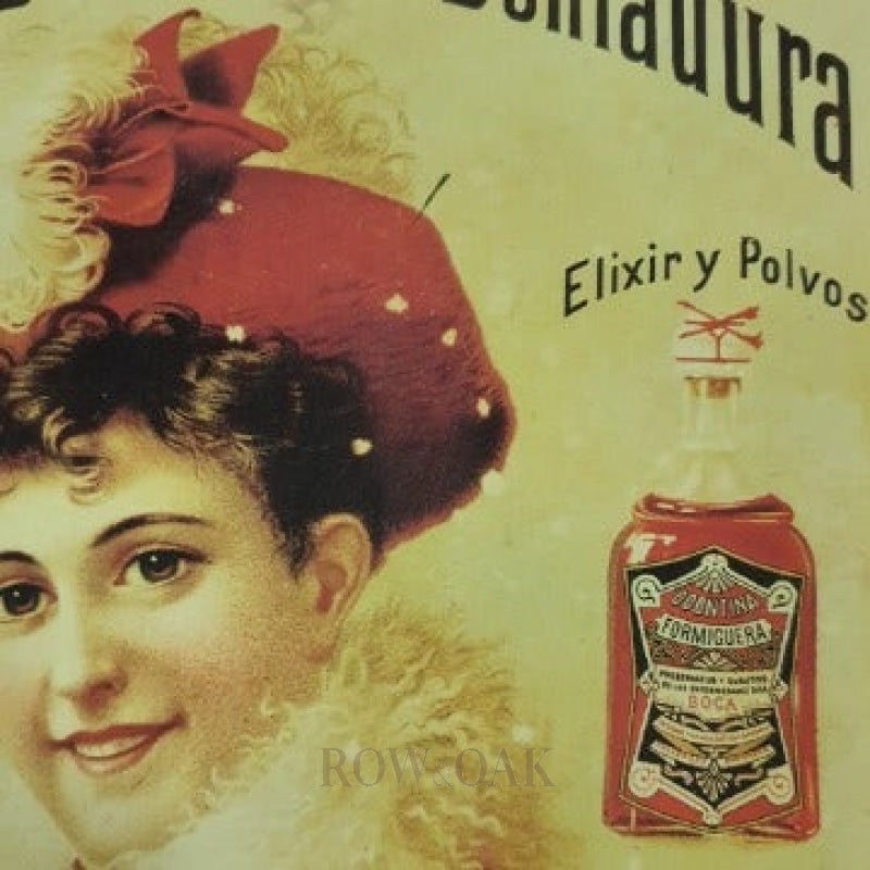 Vintage Metal Spanish Elixir Sign – Row & Oak