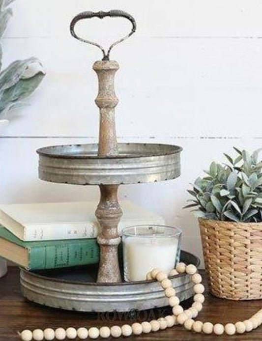 Vintage Metal Two-Tiered Stand