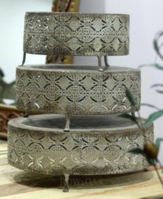 Vintage Perforated Metal Riser – Row & Oak