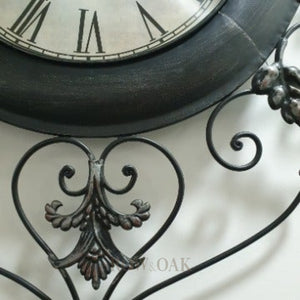 Vintage Wrought-Iron Wall Clock - Row & Oak