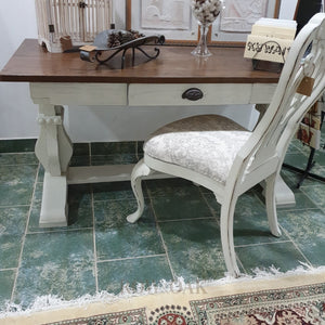 Walnut-Top Desks With Pedestal Bases