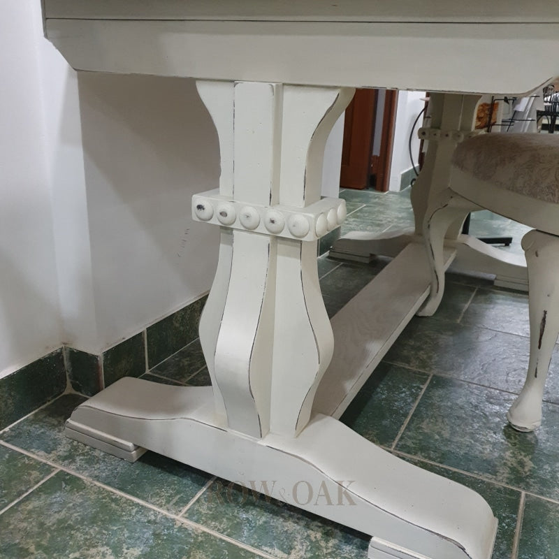 Walnut-Top Desks With Pedestal Bases Beveled Sides