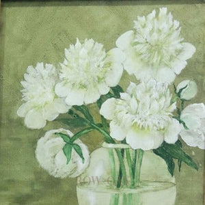 White Peonies In A Golden Frame