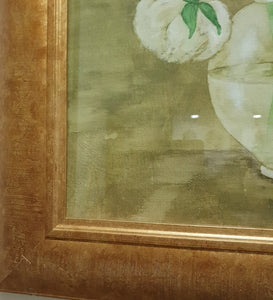 White Peonies In A Golden Frame