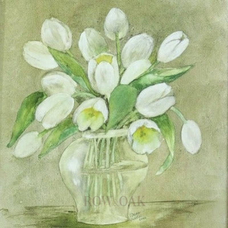 White Tulips In A Golden Frame