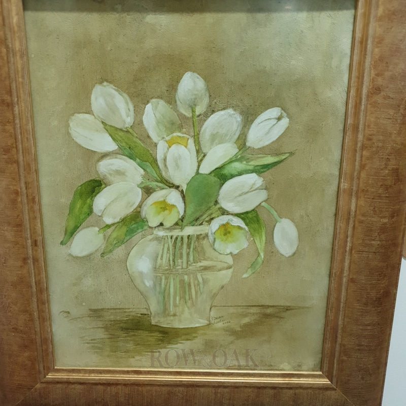 White Tulips In A Golden Frame