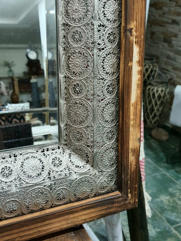 Wood And Metal Frame Mirror #1