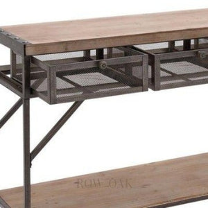 Wood & Metal 3-Drawer Console