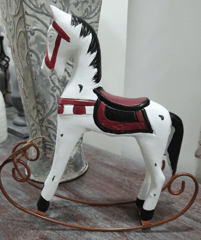 Wooden Horse Decor White