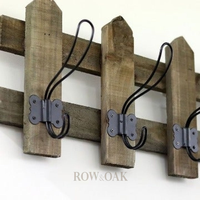 Wooden Picket Fence Coat Rack