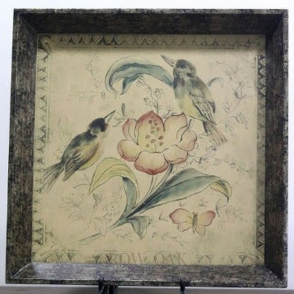 Wooden Tray with Birds and Flowers - Row & Oak