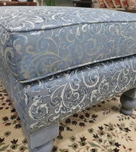 Load image into Gallery viewer, Xlarge Silk Ottoman In Heather Blue